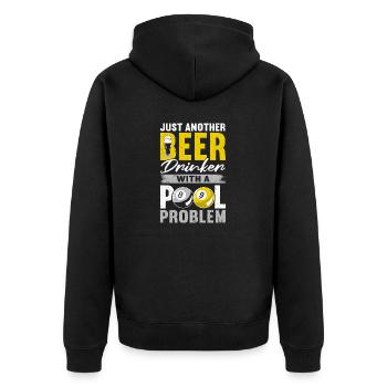 Snooker Pool Billard - Unisex Premium Bio Zip Hoodie - Schwarz - Hinten - Nico (187cm)
