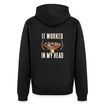 Snooker Pool Billard - Unisex Premium Bio Zip Hoodie - Schwarz - Hinten - Nico (187cm)