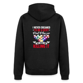 Snooker Pool Billard - Unisex Premium Bio Zip Hoodie - Schwarz - Hinten - Nico (187cm)
