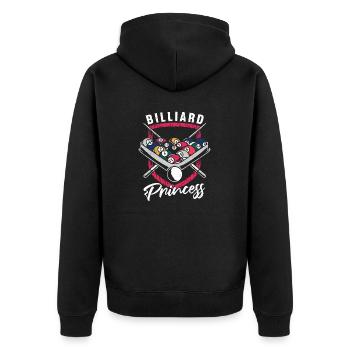 Snooker Pool Billard - Unisex Premium Bio Zip Hoodie - Schwarz - Hinten - Nico (187cm)