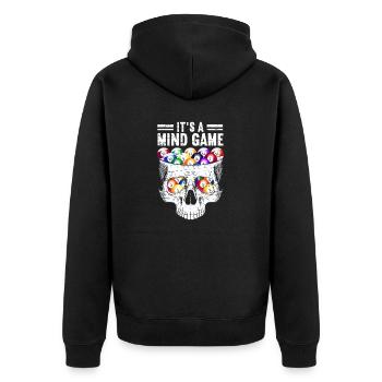 Snooker Pool Billard - Unisex Premium Bio Zip Hoodie - Schwarz - Hinten - Nico (187cm)