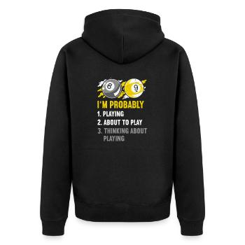 Snooker Pool Billard - Unisex Premium Bio Zip Hoodie - Schwarz - Hinten - Nico (187cm)