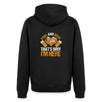Snooker Pool Billard - Unisex Premium Bio Zip Hoodie - Schwarz - Hinten - Nico (187cm)