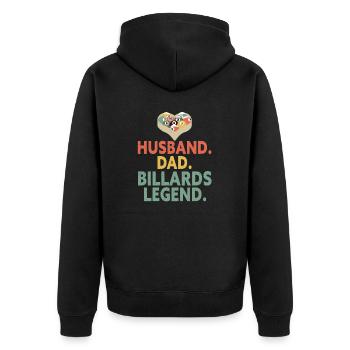 Snooker Pool Billard - Unisex Premium Bio Zip Hoodie - Schwarz - Hinten - Nico (187cm)