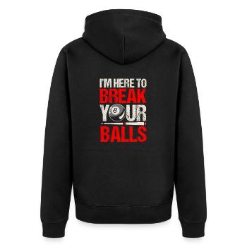 Snooker Pool Billard - Unisex Premium Bio Zip Hoodie - Schwarz - Hinten - Nico (187cm)