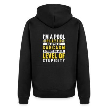 Snooker Pool Billiards - Unisex Premium Organic Zip Hoodie - black - Back - Nico (187cm)