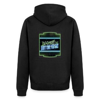 quote obama women rights liberal present idea - Unisex Premium Bio Zip Hoodie - Schwarz - Hinten - Nico (187cm)