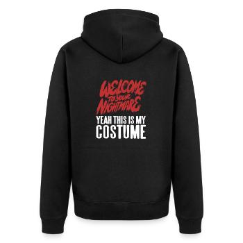 Welcome To Your Nightmare Funny Halloween Costume - Unisex Premium Bio Zip Hoodie - Schwarz - Hinten - Nico (187cm)