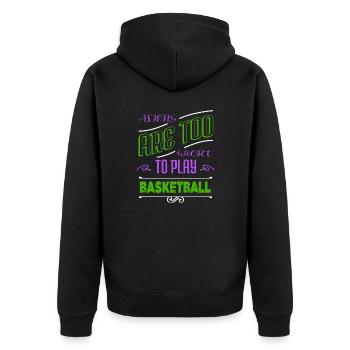 alien i dont speak human alien spaceship - Unisex Premium Bio Zip Hoodie - Schwarz - Hinten - Nico (187cm)