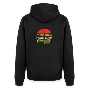Vintage Clearwater Beach Floride Surf Rétro Fun - Veste à capuche bio Premium Unisexe - noir - Dos - Nico (187cm)