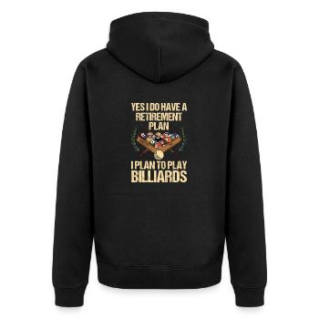 Snooker Pool Billiards - Unisex Premium Organic Zip Hoodie - black - Back - Nico (187cm)