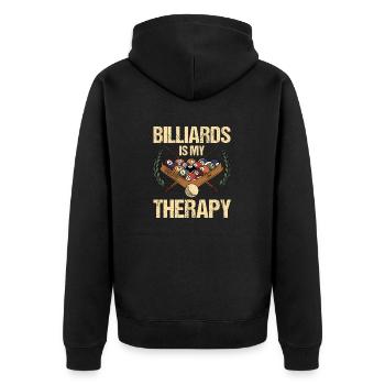 Snooker Pool Billiards - Unisex Premium Organic Zip Hoodie - black - Back - Nico (187cm)