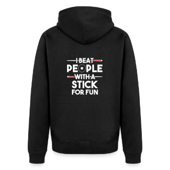 Snooker Pool Billard - Unisex Premium Bio Zip Hoodie - Schwarz - Hinten - Nico (187cm)