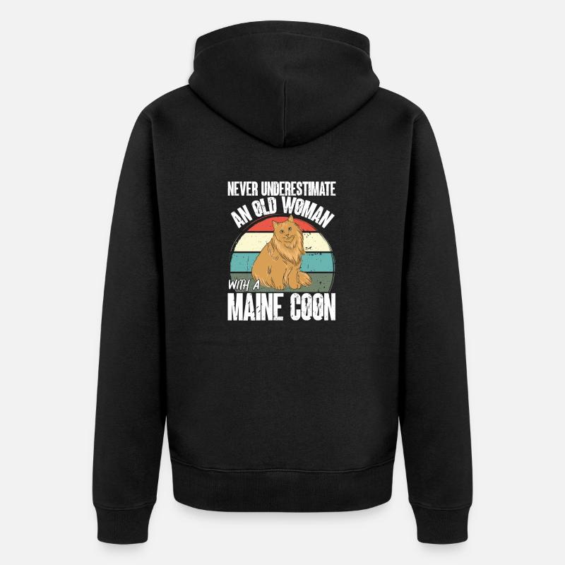 Maine Coon Chat - Veste à capuche bio Premium Unisexe - noir
