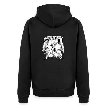 Love/Football/Crew - Unisex Premium Bio Zip Hoodie - Schwarz - Hinten - Nico (187cm)