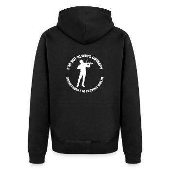 Violin Orchestra Music Violin Player Violin - Unisex Premium Organic Zip Hoodie - black - Back - Nico (187cm)