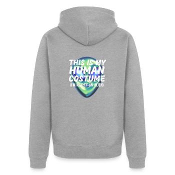 C’est mon costume humain Je suis vraiment un extraterrestre drôle - Veste à capuche bio Premium Unisexe - gris chiné - Dos - Nico (187cm)