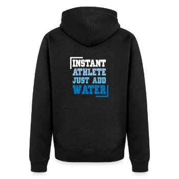 Nageur Natation Instant Athlete Just Water - Veste à capuche bio Premium Unisexe - noir - Dos - Nico (187cm)