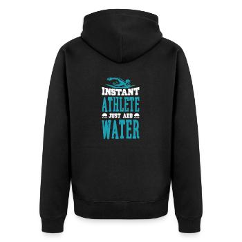 Nageur Natation Instant Athlete Just Water - Veste à capuche bio Premium Unisexe - noir - Dos - Nico (187cm)