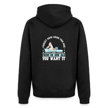Nageur Natation Natation Dicton - Veste à capuche bio Premium Unisexe - noir - Dos - Nico (187cm)