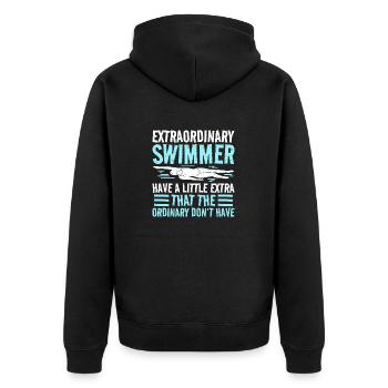 Équipe de natation nageuse - Veste à capuche bio Premium Unisexe - noir - Dos - Nico (187cm)