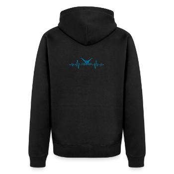 Schwimmen Herzschlag Schwimmer Liebhaber Schwimmer - Unisex Premium Bio Zip Hoodie - Schwarz - Hinten - Nico (187cm)