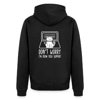 Motif informaticien IT Cat pour les propriétaires de chats - Veste à capuche bio Premium Unisexe - noir - Dos - Nico (187cm)