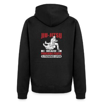 BJJ Brazilian Jiu-Jitsu - Unisex Premium Organic Zip Hoodie - black - Back - Nico (187cm)