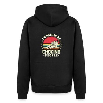 BJJ Brazilian Jiu-Jitsu - Unisex Premium Organic Zip Hoodie - black - Back - Nico (187cm)