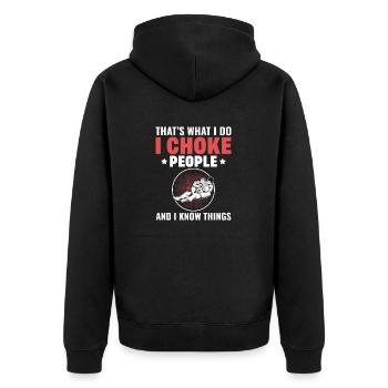 BJJ Brazilian Jiu-Jitsu - Unisex Premium Organic Zip Hoodie - black - Back - Nico (187cm)