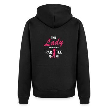 Cette dame sait comment PAR TEE Retro Funny Golfer - Veste à capuche bio Premium Unisexe - noir - Dos - Nico (187cm)