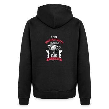 Ne sous-estimez jamais le pouvoir du joueur de golf DAD - Veste à capuche bio Premium Unisexe - noir - Dos - Nico (187cm)