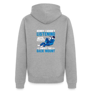 BJJ Brazilian Jiu-Jitsu - Unisex Premium Organic Zip Hoodie - heather grey - Back - Nico (187cm)