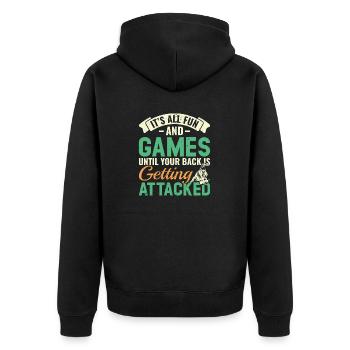 BJJ Brazilian Jiu-Jitsu - Unisex Premium Organic Zip Hoodie - black - Back - Nico (187cm)