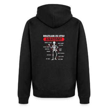 BJJ Brazilian Jiu-Jitsu - Unisex Premium Organic Zip Hoodie - black - Back - Nico (187cm)