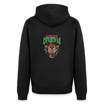 Sweet Reindeer Merry Christmas Christmas Advent - Unisex Premium Organic Zip Hoodie - black - Back - Nico (187cm)