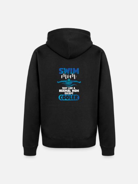 Swim Mom Lustig Schwimmen Mum Schwimmer Muttertag - Unisex Premium Bio Zip Hoodie - Schwarz