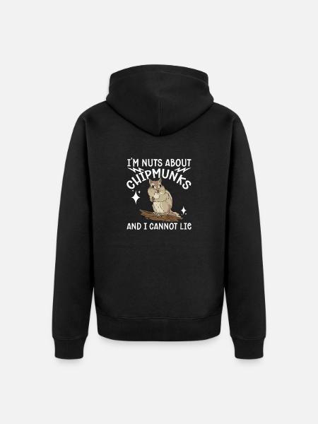 Chipmunk Rodent Gift - Unisex Premium Organic Zip Hoodie - black