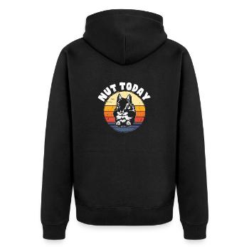 Streifenhörnchen Chipmunk Nagetier Geschenk - Unisex Premium Bio Zip Hoodie - Schwarz - Hinten - Nico (187cm)
