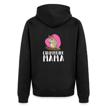 Streifenhörnchen Chipmunk Nagetier Geschenk - Unisex Premium Bio Zip Hoodie - Schwarz - Hinten - Nico (187cm)