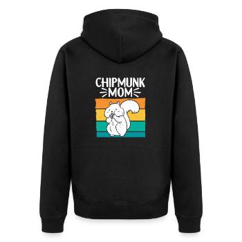 Streifenhörnchen Chipmunk Nagetier Geschenk - Unisex Premium Bio Zip Hoodie - Schwarz - Hinten - Nico (187cm)