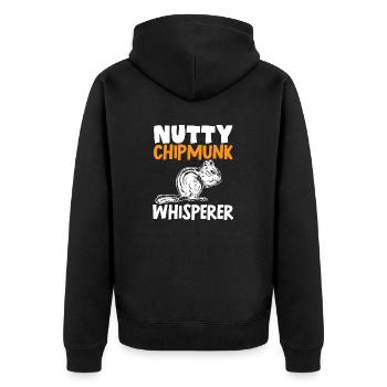 Streifenhörnchen Chipmunk Nagetier Geschenk - Unisex Premium Bio Zip Hoodie - Schwarz - Hinten - Nico (187cm)