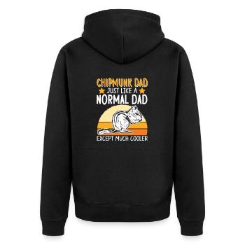 Streifenhörnchen Chipmunk Nagetier Geschenk - Unisex Premium Bio Zip Hoodie - Schwarz - Hinten - Nico (187cm)
