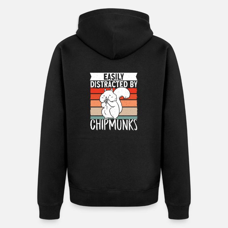 Cadeau de rongeur chipmunk - Veste à capuche bio Premium Unisexe - noir