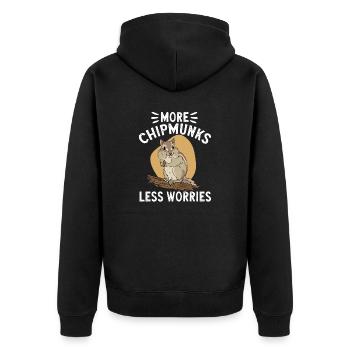 Streifenhörnchen Chipmunk Nagetier Geschenk - Unisex Premium Bio Zip Hoodie - Schwarz - Hinten - Nico (187cm)