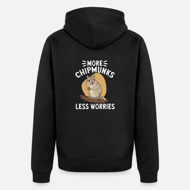 Cadeau de rongeur chipmunk - Veste à capuche bio Premium Unisexe - noir