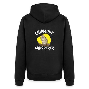 Streifenhörnchen Chipmunk Nagetier Geschenk - Unisex Premium Bio Zip Hoodie - Schwarz - Hinten - Nico (187cm)