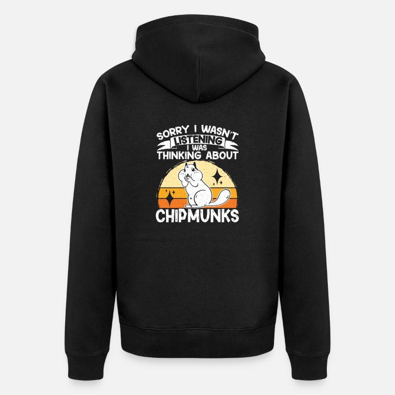 Cadeau de rongeur chipmunk - Veste à capuche bio Premium Unisexe - noir