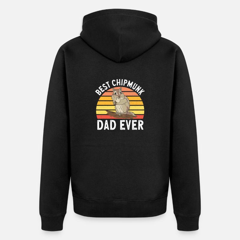 Cadeau de rongeur chipmunk - Veste à capuche bio Premium Unisexe - noir