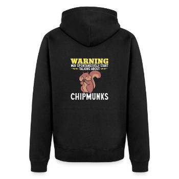 Streifenhörnchen Chipmunk Nagetier Geschenk - Unisex Premium Bio Zip Hoodie - Schwarz - Hinten - Nico (187cm)